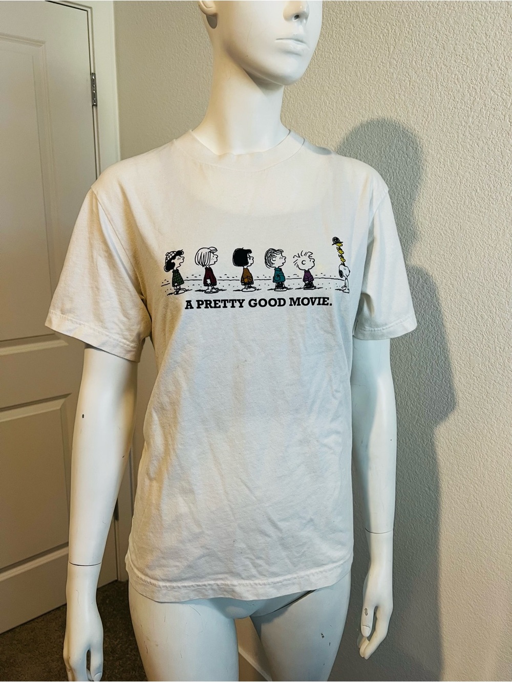 Peanuts White Short‑Sleeve 'A Pretty Good Movie' Graphic Tee